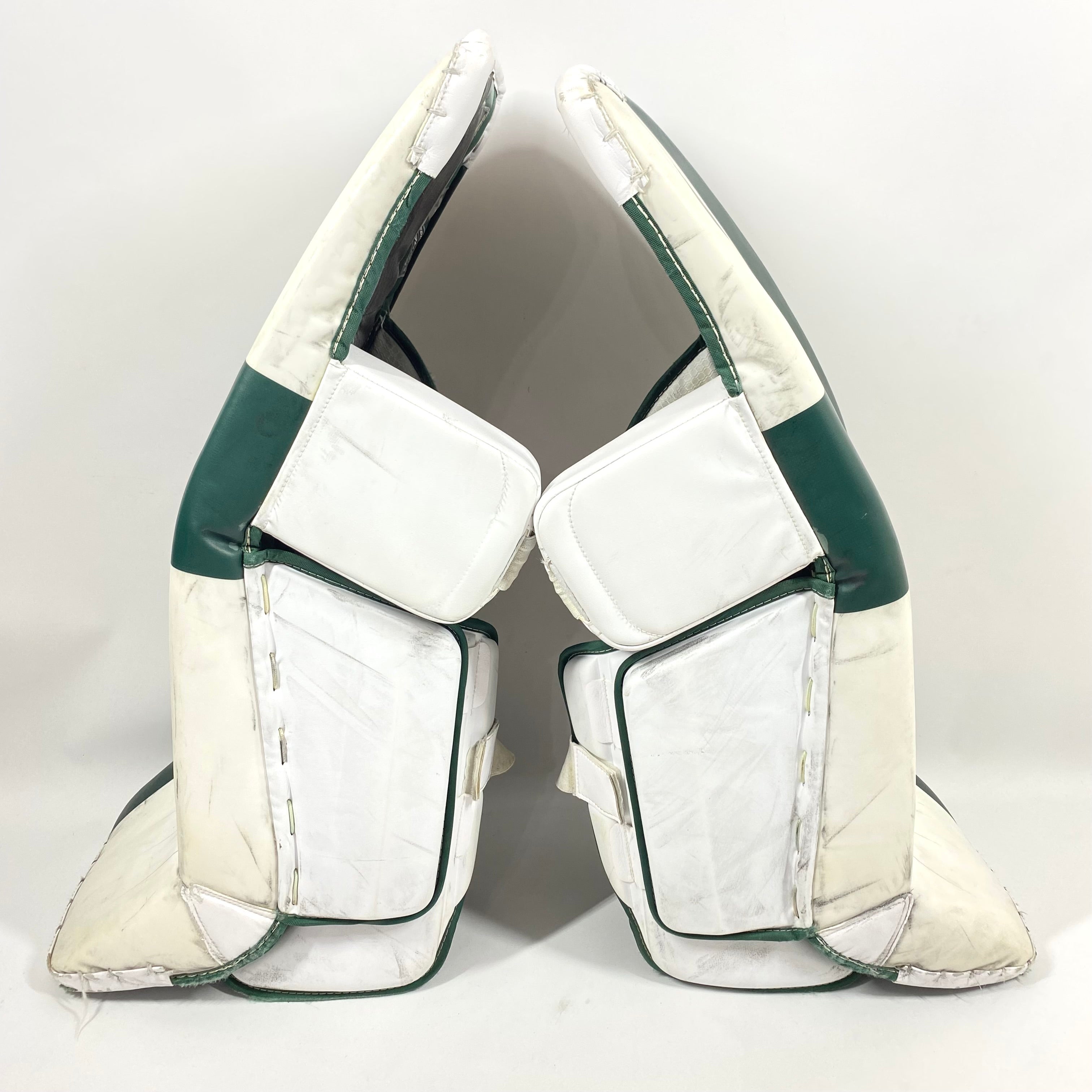 Bauer Supreme Ultrasonic - Jambières de gardien de but Pro Stock d'occasion (blanc/vert)